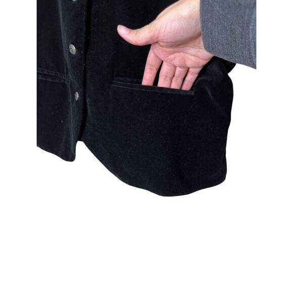 Vintage AJ Brandon Black Velvet Vest Size M - Picture 4 of 6